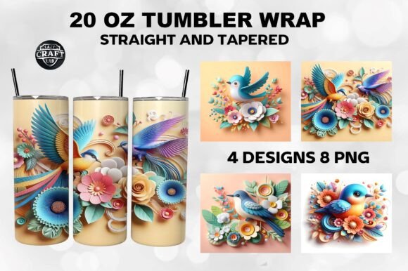 3D Bird Flowers Tumbler Wraps: Premium Graphics Review
