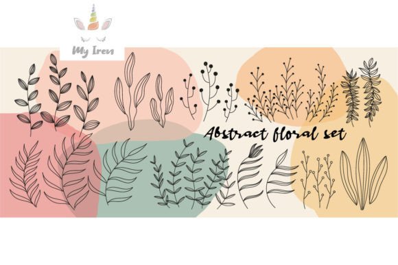 Abstraction Painting with Flowers 1: Graphics & Illustrations