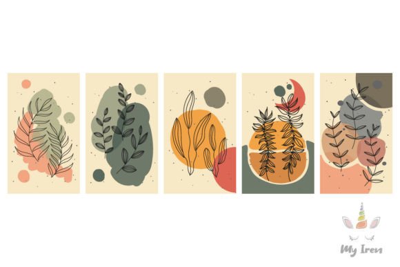 Abstraction Painting with Flowers: Graphics & Illustrations