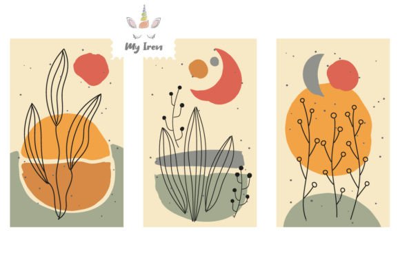 Abstraction with Flowers 3 Set Numb 4: Graphics & Illustrations