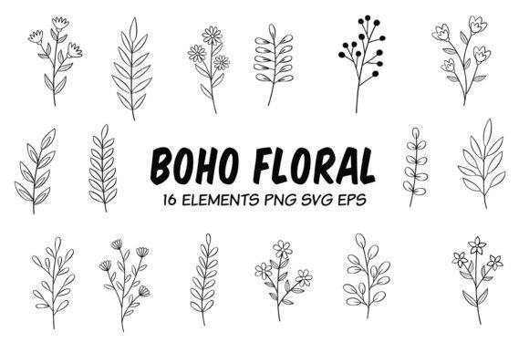 Boho Flowers Clipart Set: Graphics & Illustrations Review