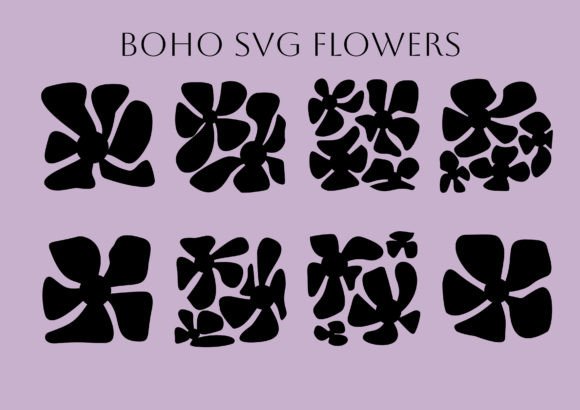 Boho Flowers Silhouettes: Graphics & Illustrations Review