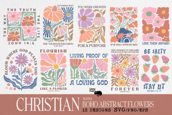 Christian Boho Flowers: Graphics & Illustrations