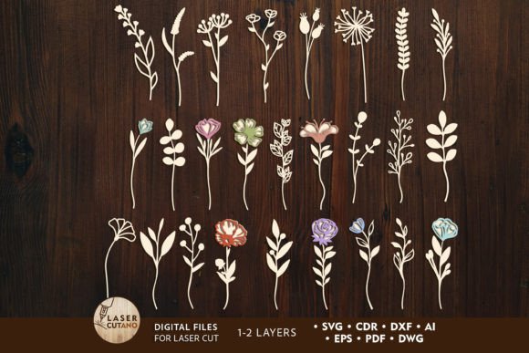 Decorative Flowers Bundle for Laser Cutting & Wall Decor