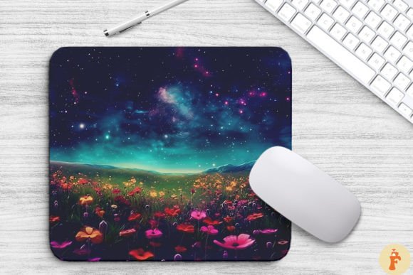 Fantasy Field of Colorful Flowers: Graphics & Backgrounds