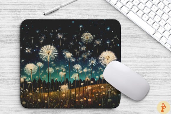Field of White Dandelions: Night Sky Graphics & Backgrounds
