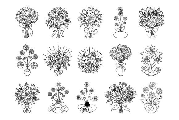 Floral Line Art Graphics & Illustrations Review