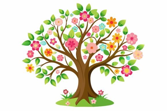 Tree with Flowers Graphics & Illustrations Review