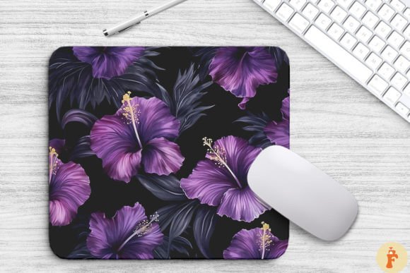 Tropical Lavender Hibiscus Mouse Pad: Graphics & Backgrounds