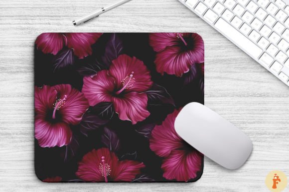 Tropical Pink Hibiscus Mouse Pad: Graphics & Backgrounds