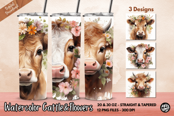Watercolor Cattle Flowers Tumbler Wrap Review