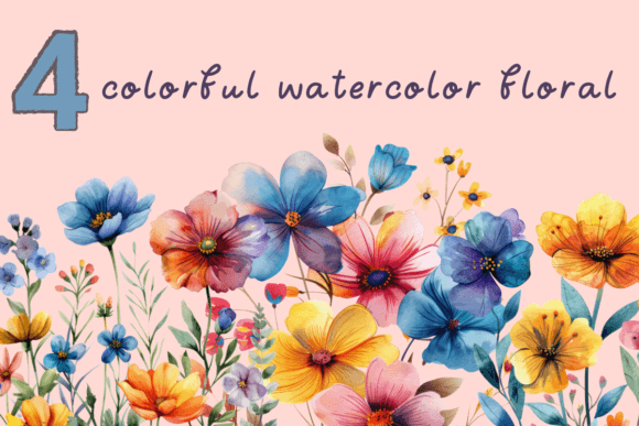 Watercolor Flowers: Vibrant Graphics & Illustrations